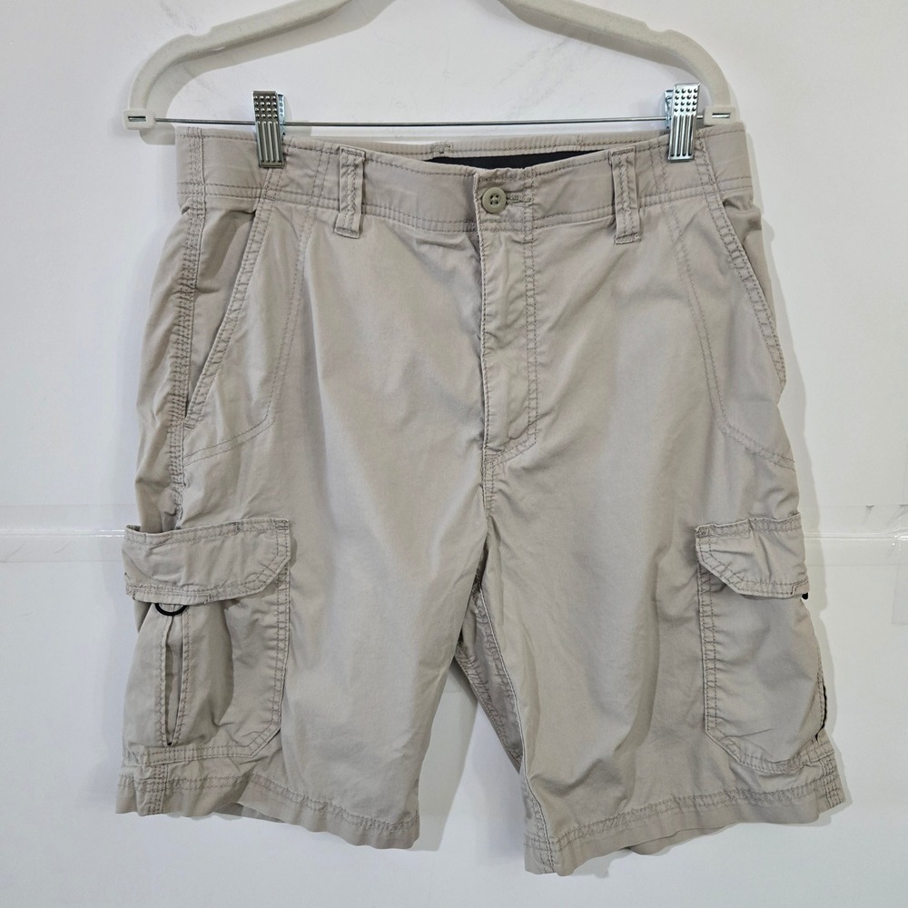 Lee Extreme Motion Cargo Shorts Mens 32 Khaki Tan Utility Gorpcore Hiking Active